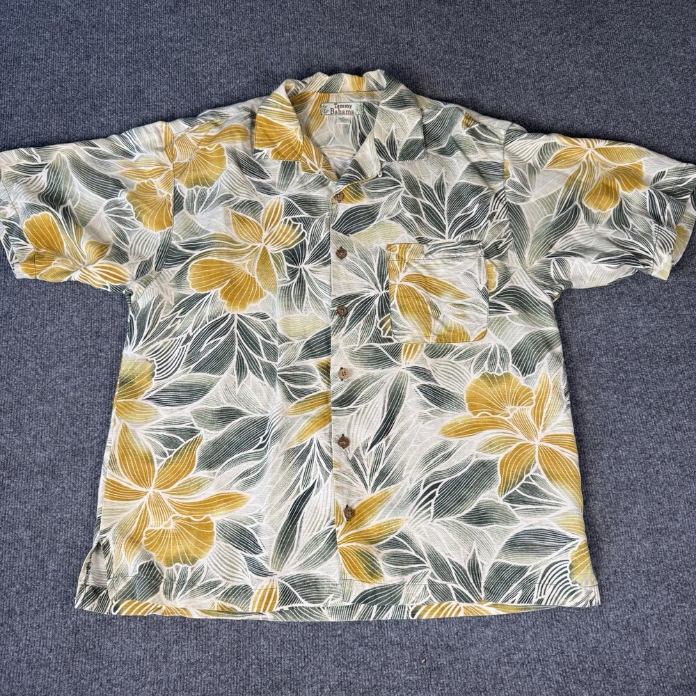 Tommy Bahama Silk Shirt‎ Mens M Floral All Over Print Bahama